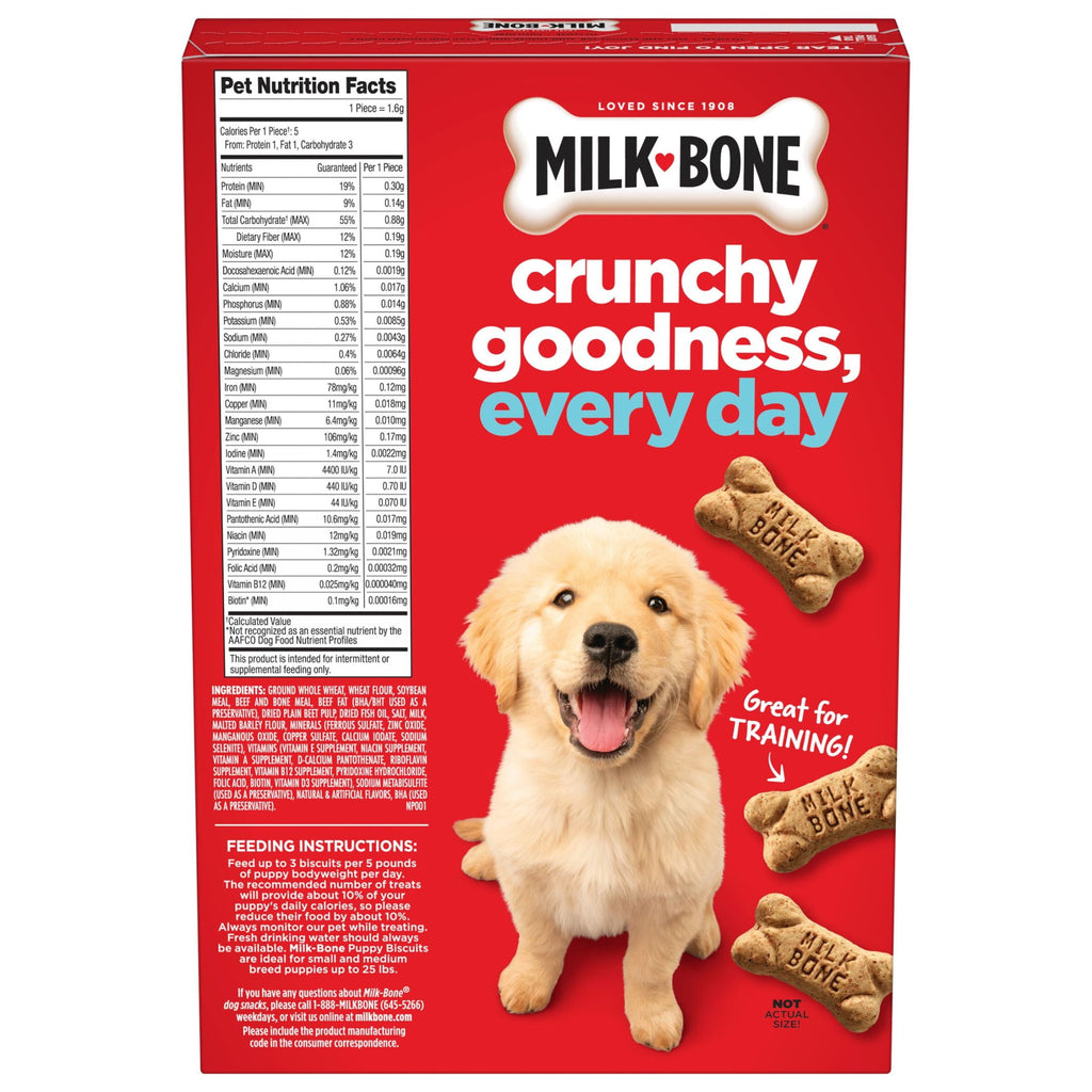 Milk Bone Puppy Original Biscuits - Dog Treats for Puppies, 16 oz Box - 6-Pack