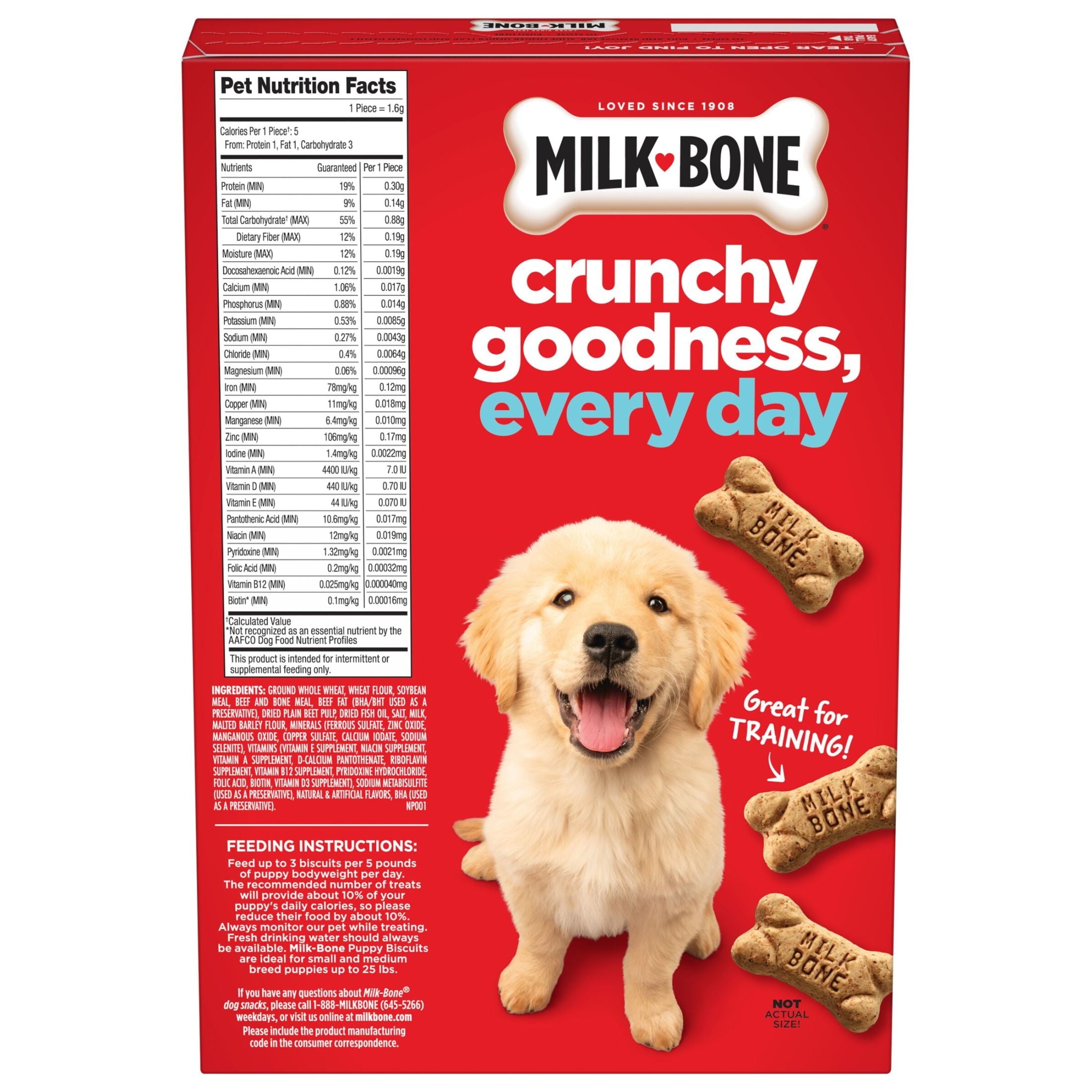Milk Bone Puppy Original Biscuits - Dog Treats for Puppies, 16 oz Box - 6-Pack