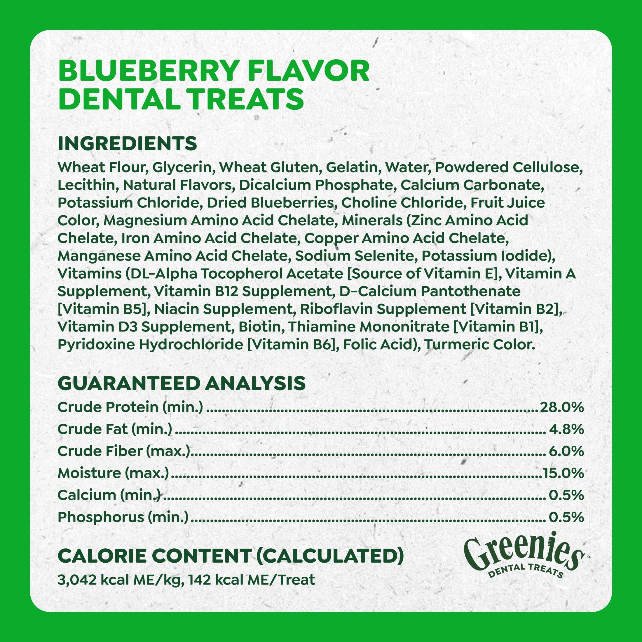 Greenies Blueberry Flavor Adult Natural Dental Dog Treats Large Size - 12 oz Pack (8 Count)
