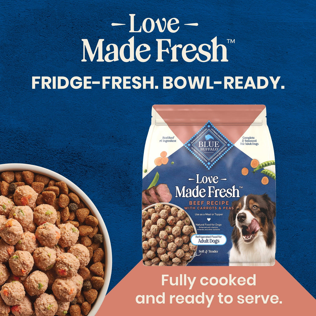 Blue Buffalo Love Made Fresh Dog Food - Refrigerated, Beef Meatball 1.5lb Pouch - 6-Pack