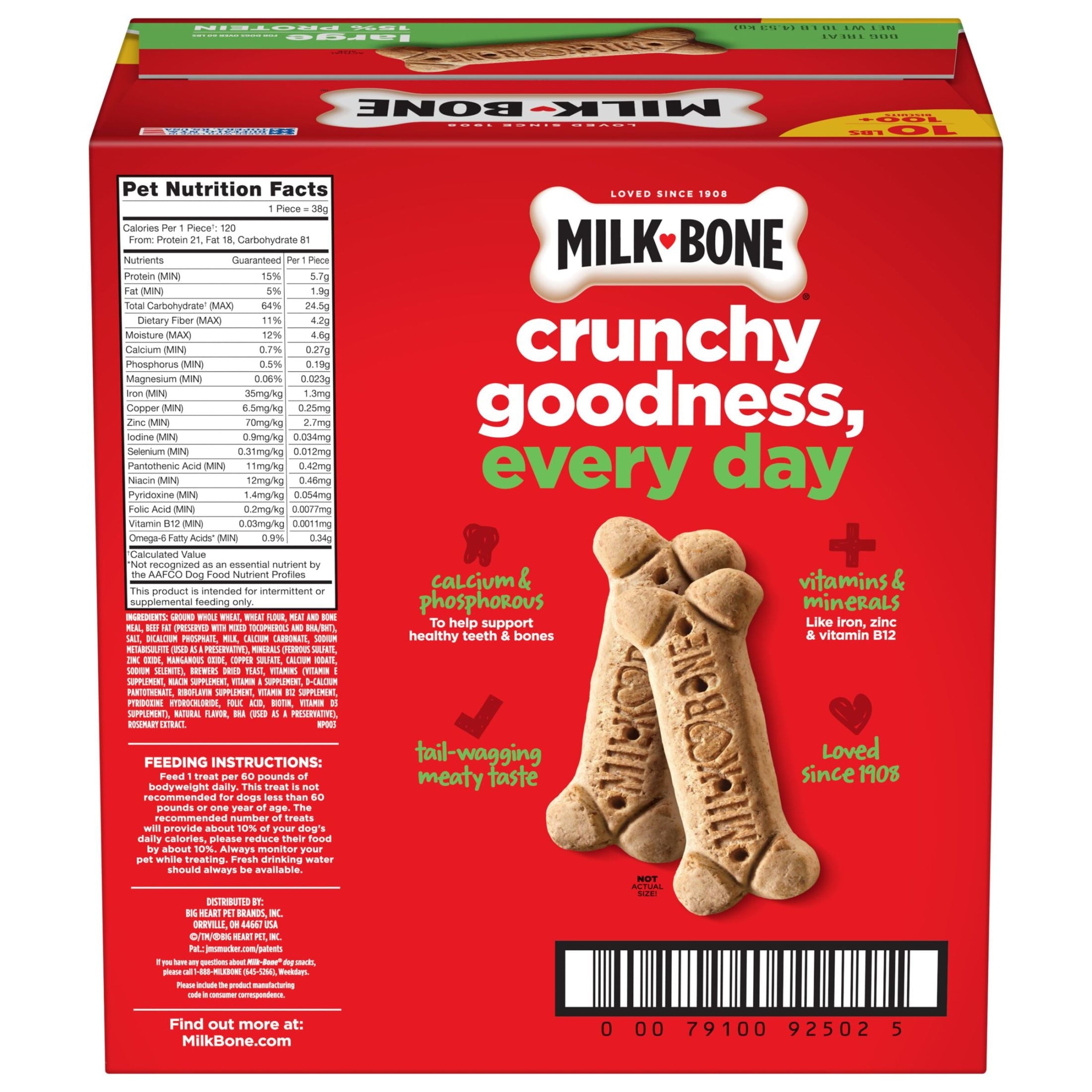 Milk Bone Crunchy Large Dog Treats - 10 Lb. Box, Original Beef Flavor