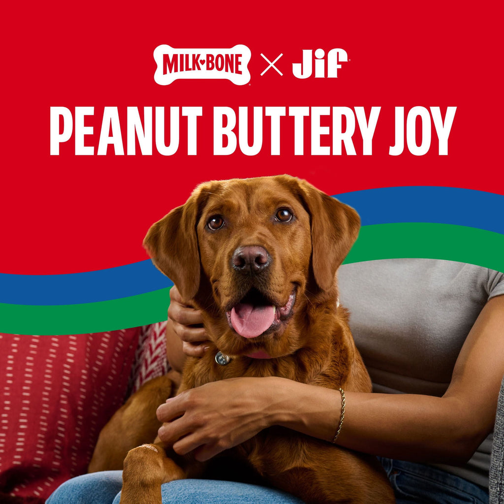 Milk Bone Peanut Buttery Cups - Filled Soft Dog Treats With Jif Peanut Butter & Real Bacon, 4.5 oz Bags