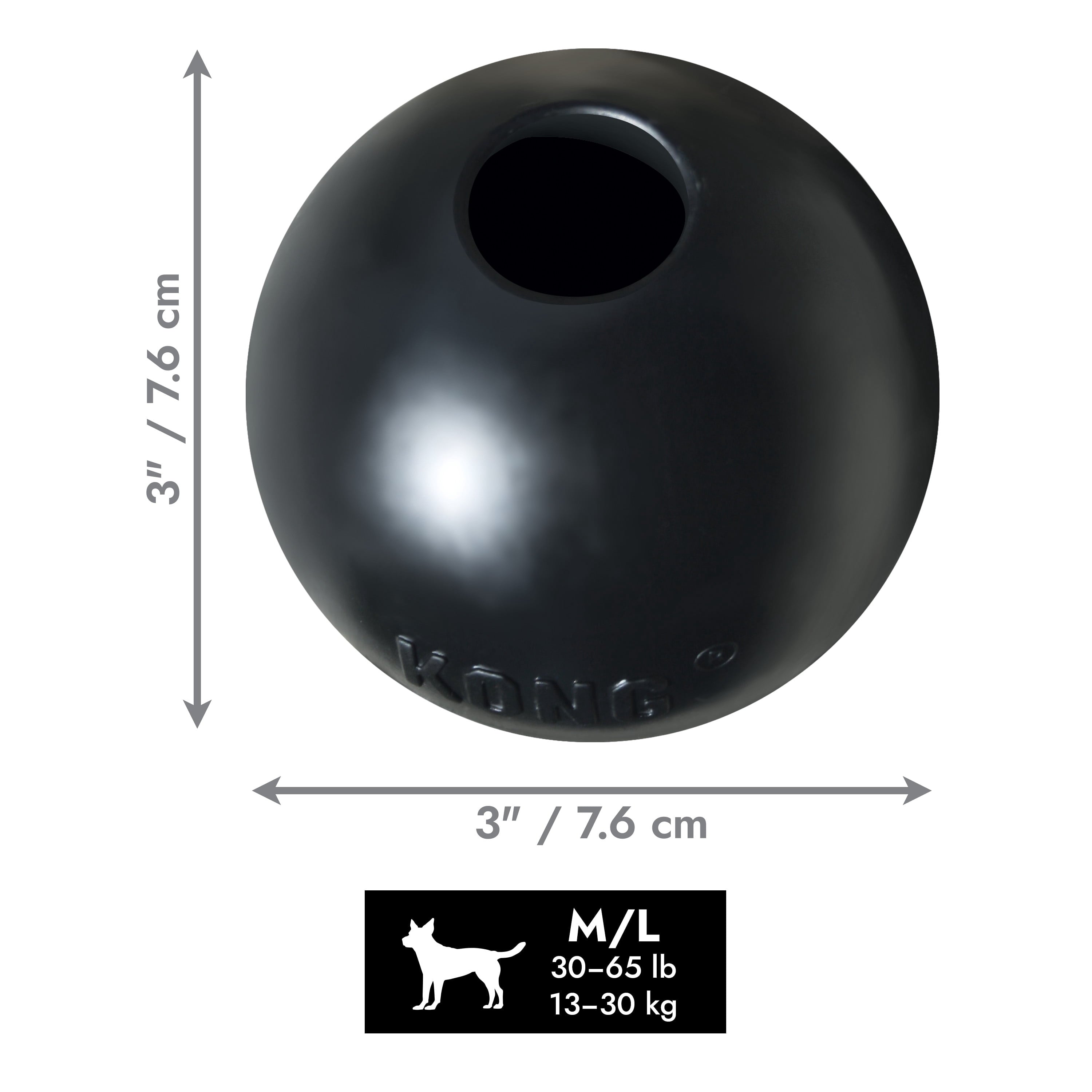 KONG® Extreme Ball Puncture Resistant Dog Toy for Power Chewers - Medium/Large, for Dogs Between 30-65 lbs