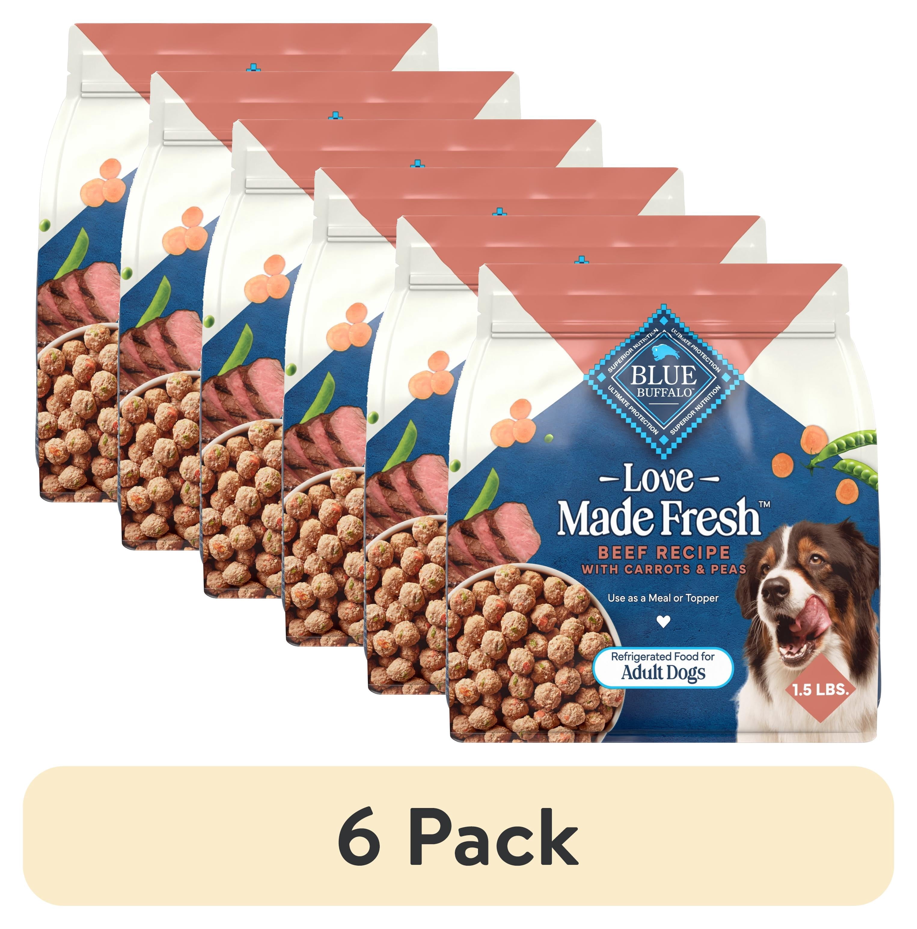 Blue Buffalo Love Made Fresh Dog Food - Refrigerated, Beef Meatball 1.5lb Pouch - 6-Pack