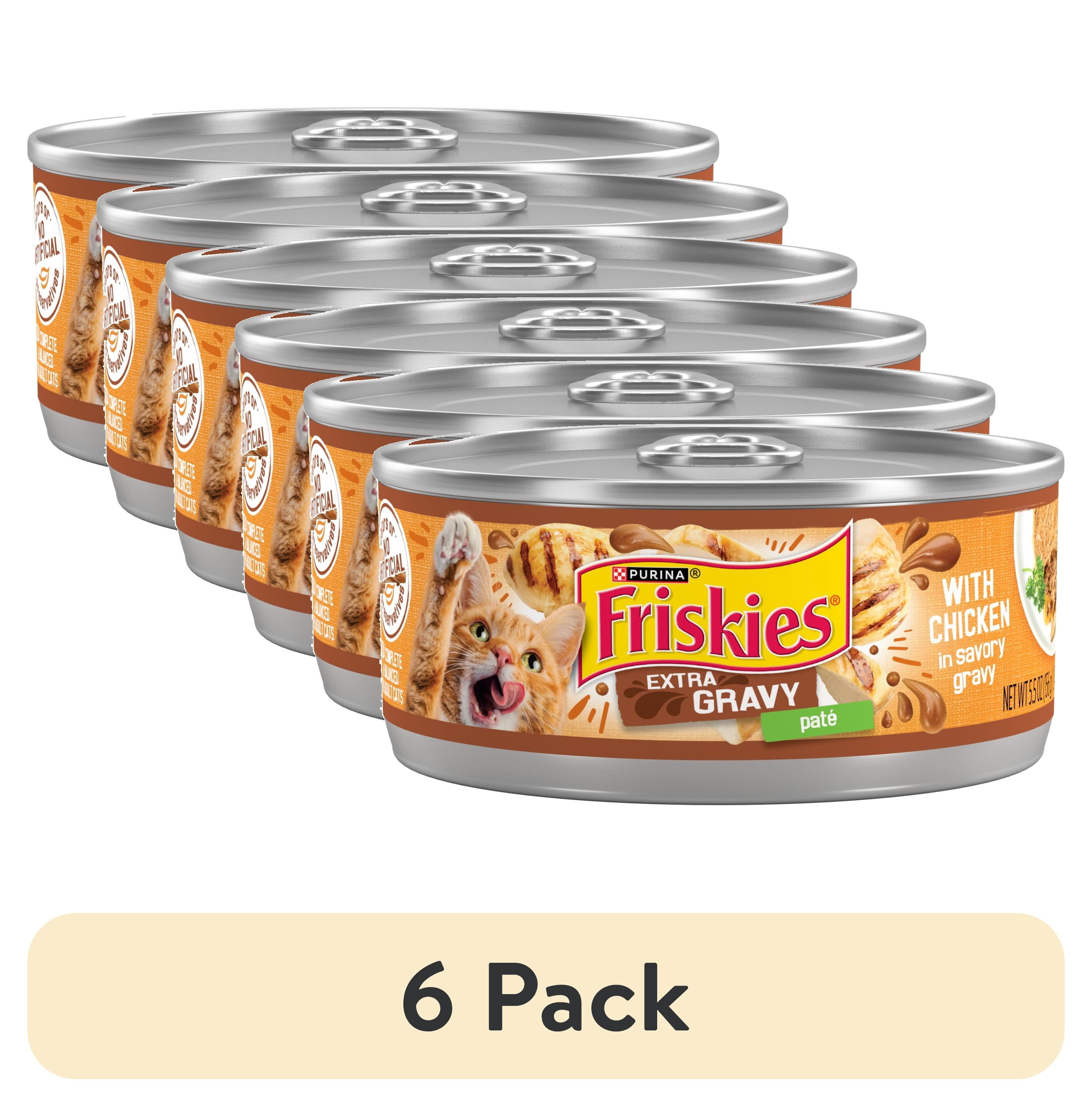 Purina Friskies Pate - Extra Gravy with Chicken, Wet Cat Food, 5.5 oz Can - 6-Pack