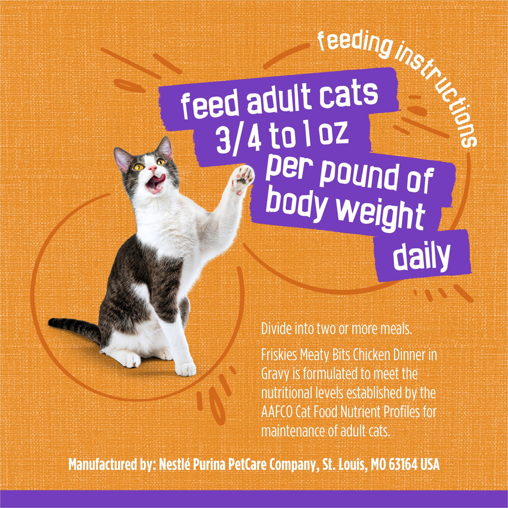 Friskies Gravy - Meaty Bits Chicken Dinner, Wet Cat Food, 5.5 oz. Can - 12-Pack