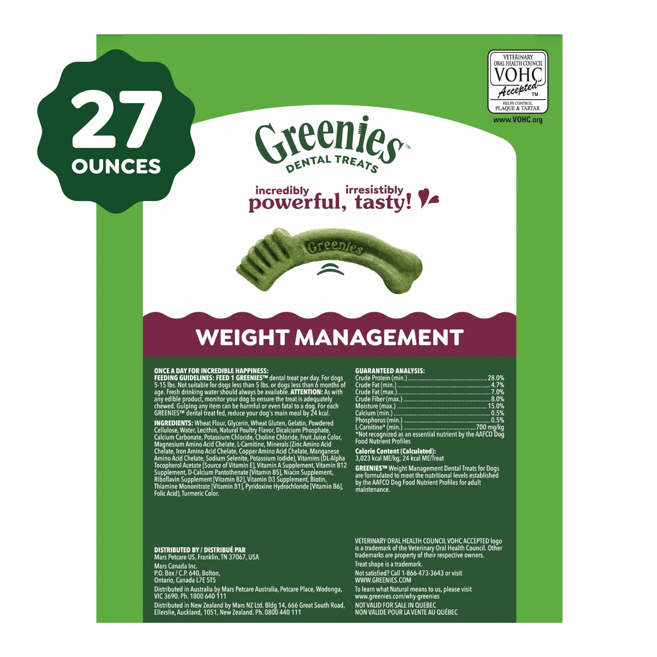 Greenies Adult Natural Dental Dog Treats Large Size - Blueberry Flavor, 12 oz. Pack, 8 Count