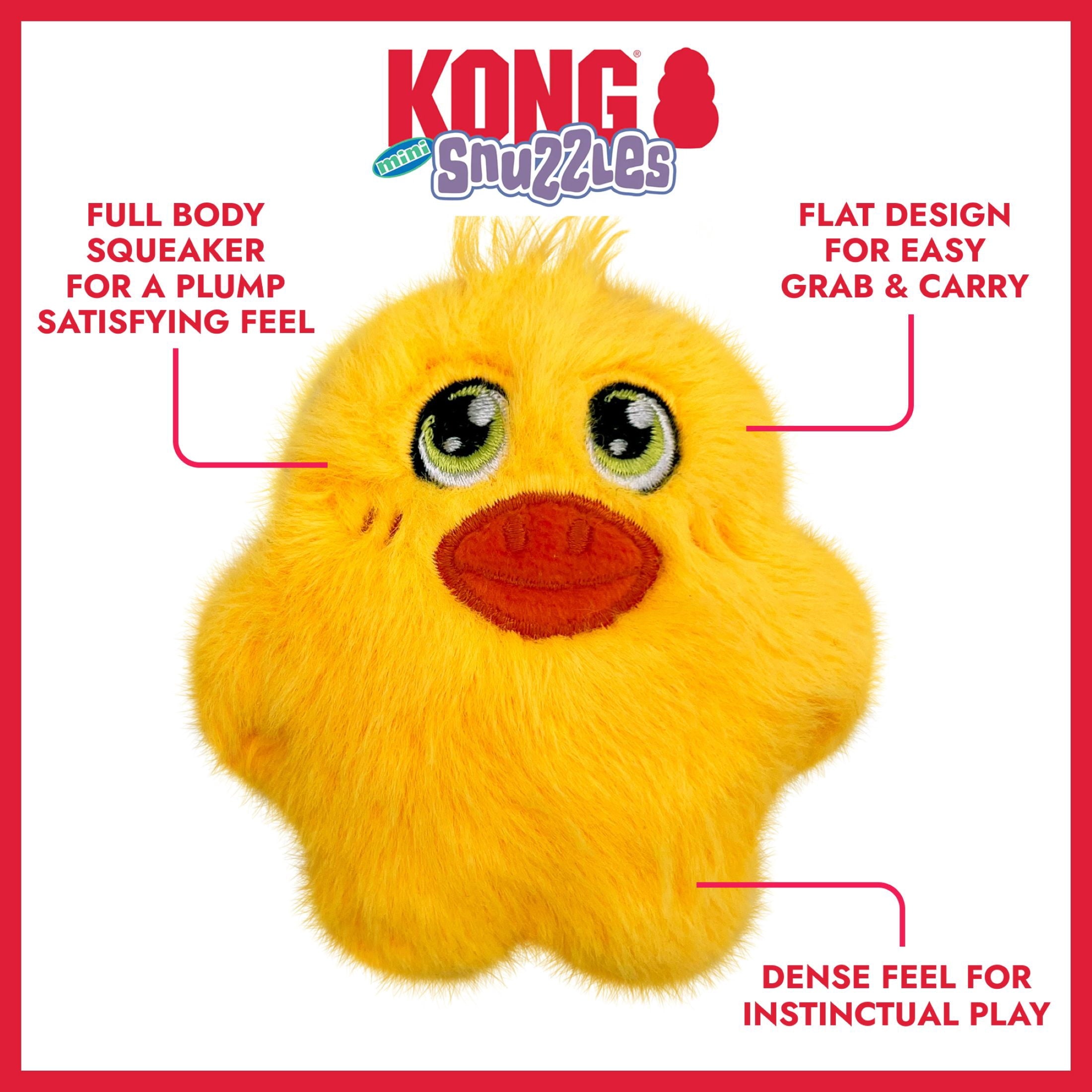 KONG® Snuzzles Mini Plush Squeaker Dog Toy - Duck, Extra Small