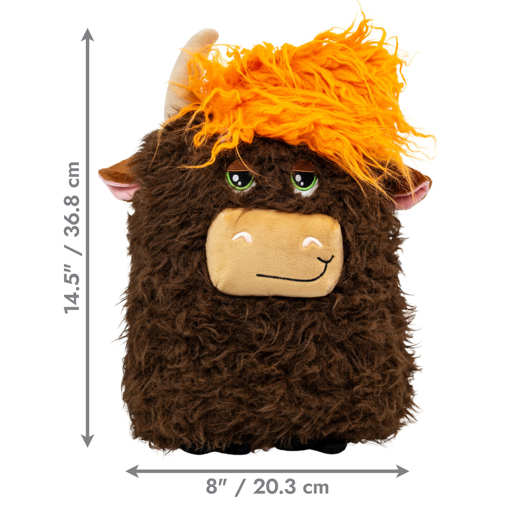 KONG® Comfort Squeaker Dog Toy - Highland Cow, Jumbo Extra Large