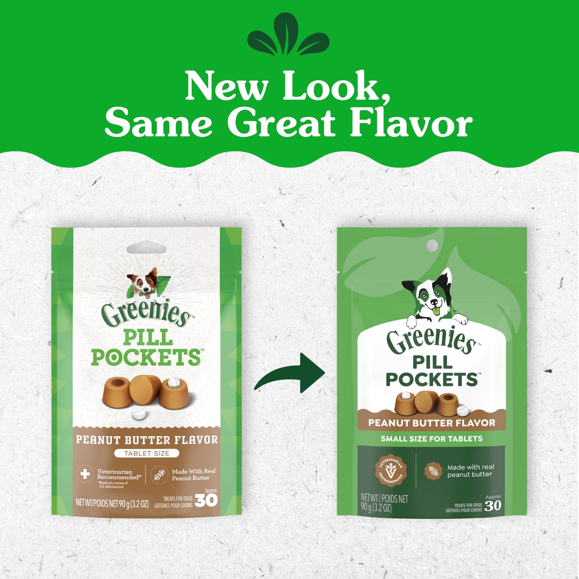Greenies Pill Pockets Peanut Butter Flavor Small Size Dog Treats - 3.2 oz Pouch