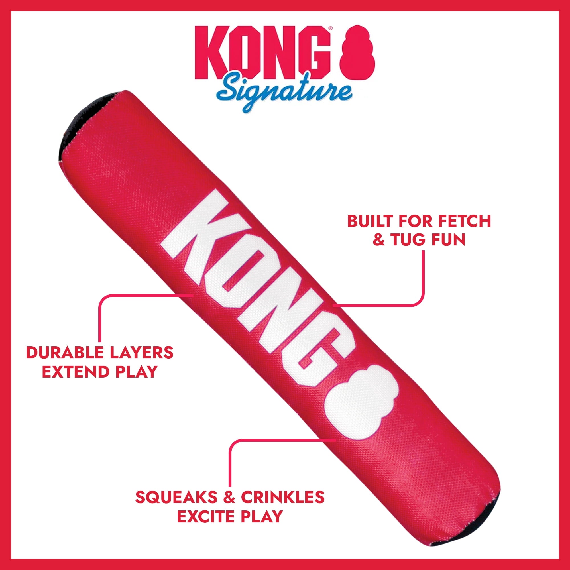 KONG® Signature Stick Soft Body Dog Toy - Medium
