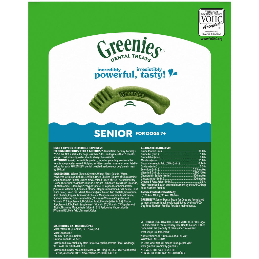 Greenies Aging Care Adult Natural Dental Dog Treats Regular Size - 27 oz Pack (27 Count)