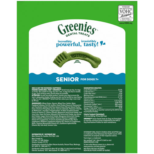 Greenies Aging Care Adult Natural Dental Dog Treats Regular Size - 27 oz Pack (27 Count)