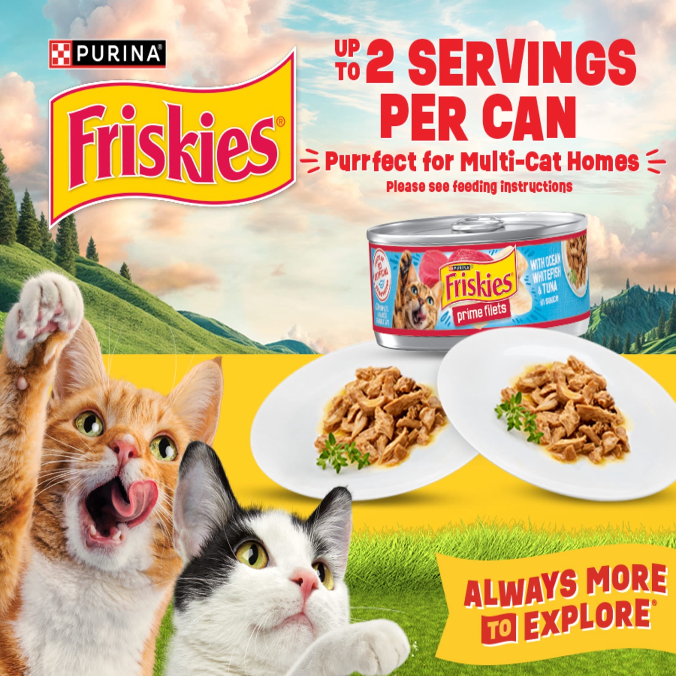 Purina Friskies Gravy Shreds - Beef, Chicken, Turkey and Cheese, Wet Cat Food, 5.5 oz Can