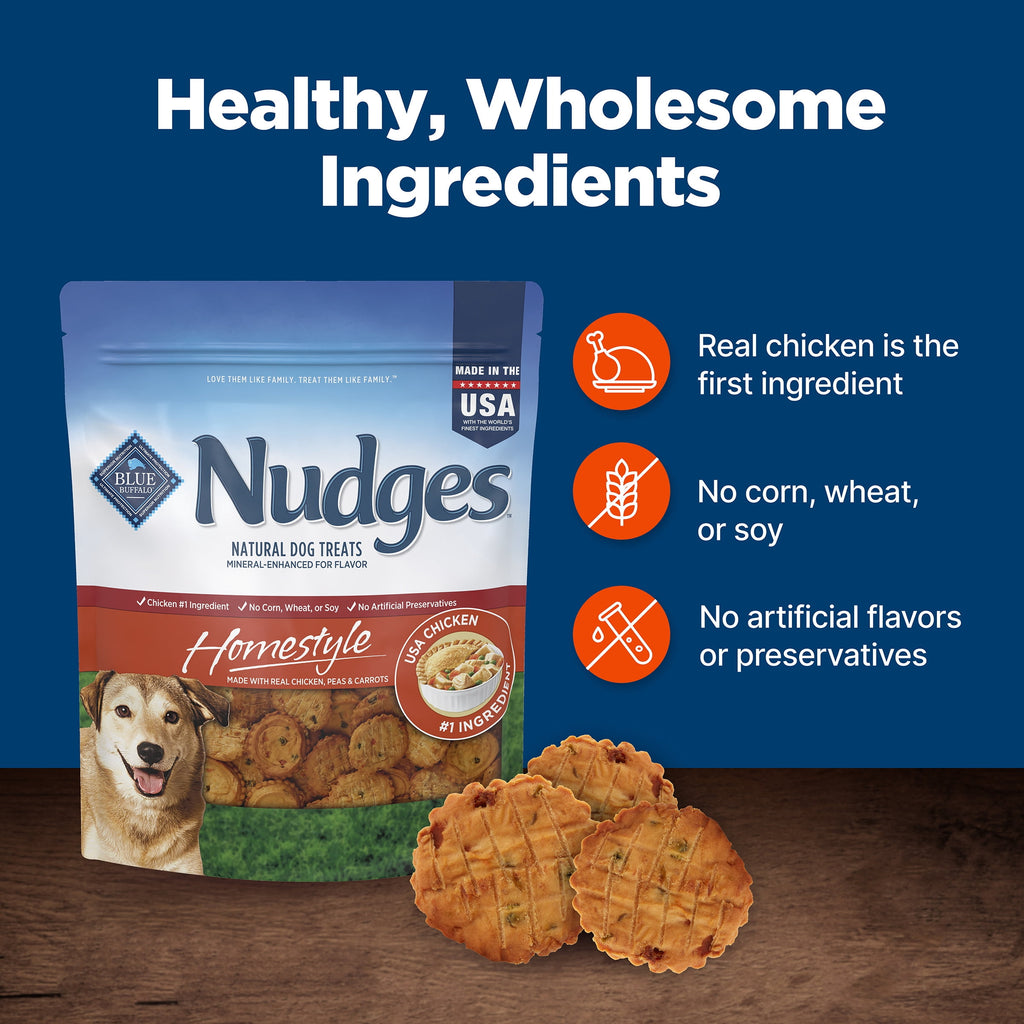Blue Buffalo Nudges - Natural Dog Treats, Chicken Pot Pie Recipe, 28oz Bag