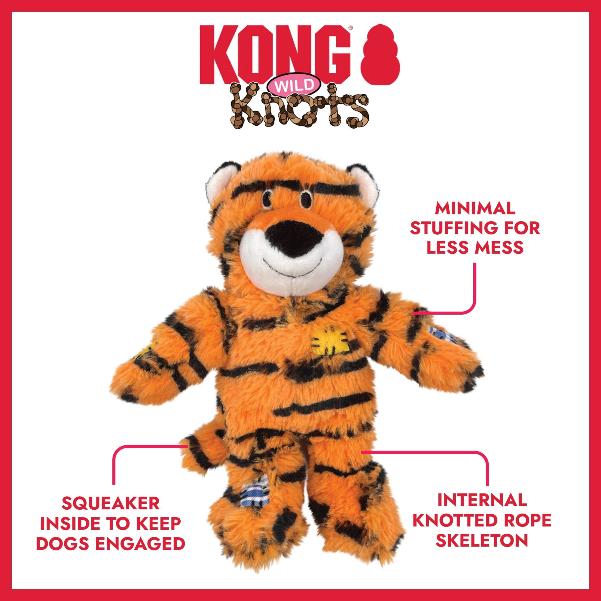 KONGÂ® Wild Knots Internal Rope Skeleton Dog Toy - Tiger, Small/Medium