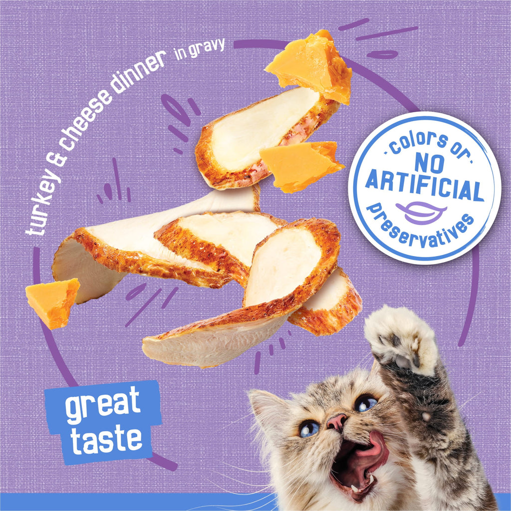 Purina Friskies Shreds - Turkey and Cheese Dinner in Gravy, Wet Cat Food, 5.5 oz Can