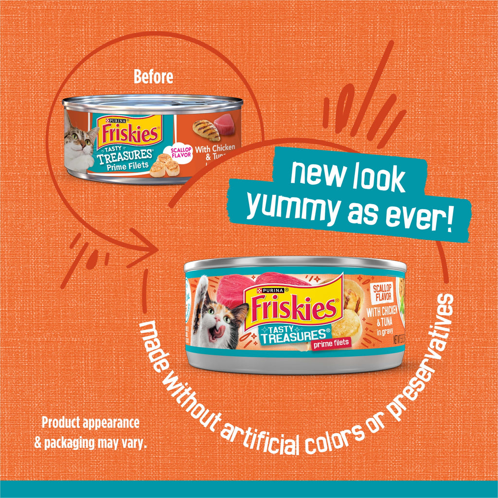Purina Friskies Chicken and Tuna - Wet Cat Food, 5.5 oz Cans