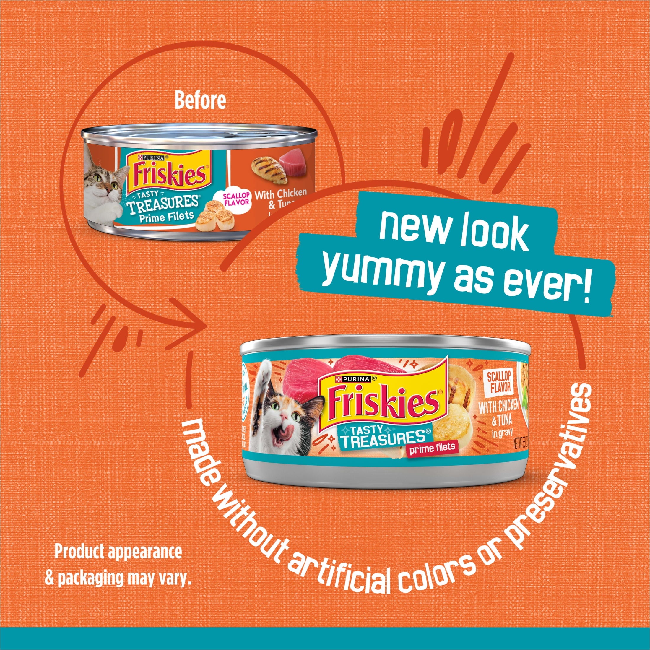 Purina Friskies Chicken and Tuna - Wet Cat Food, 5.5 oz Cans