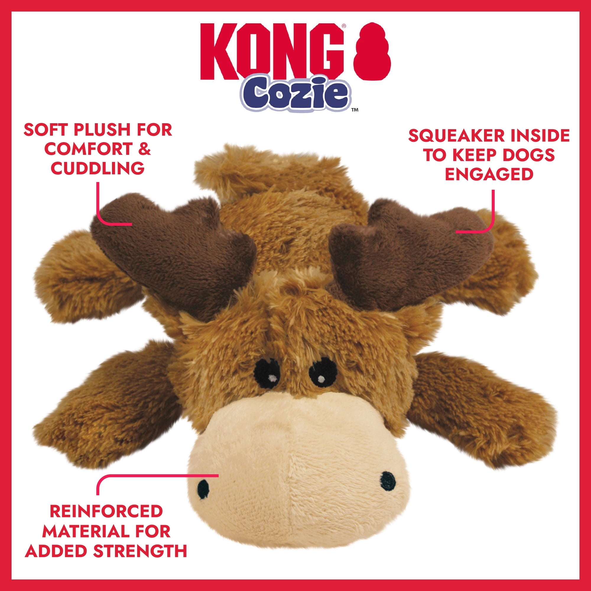 KONG® Cozie™ Marvin the Moose Dog Toy - Medium