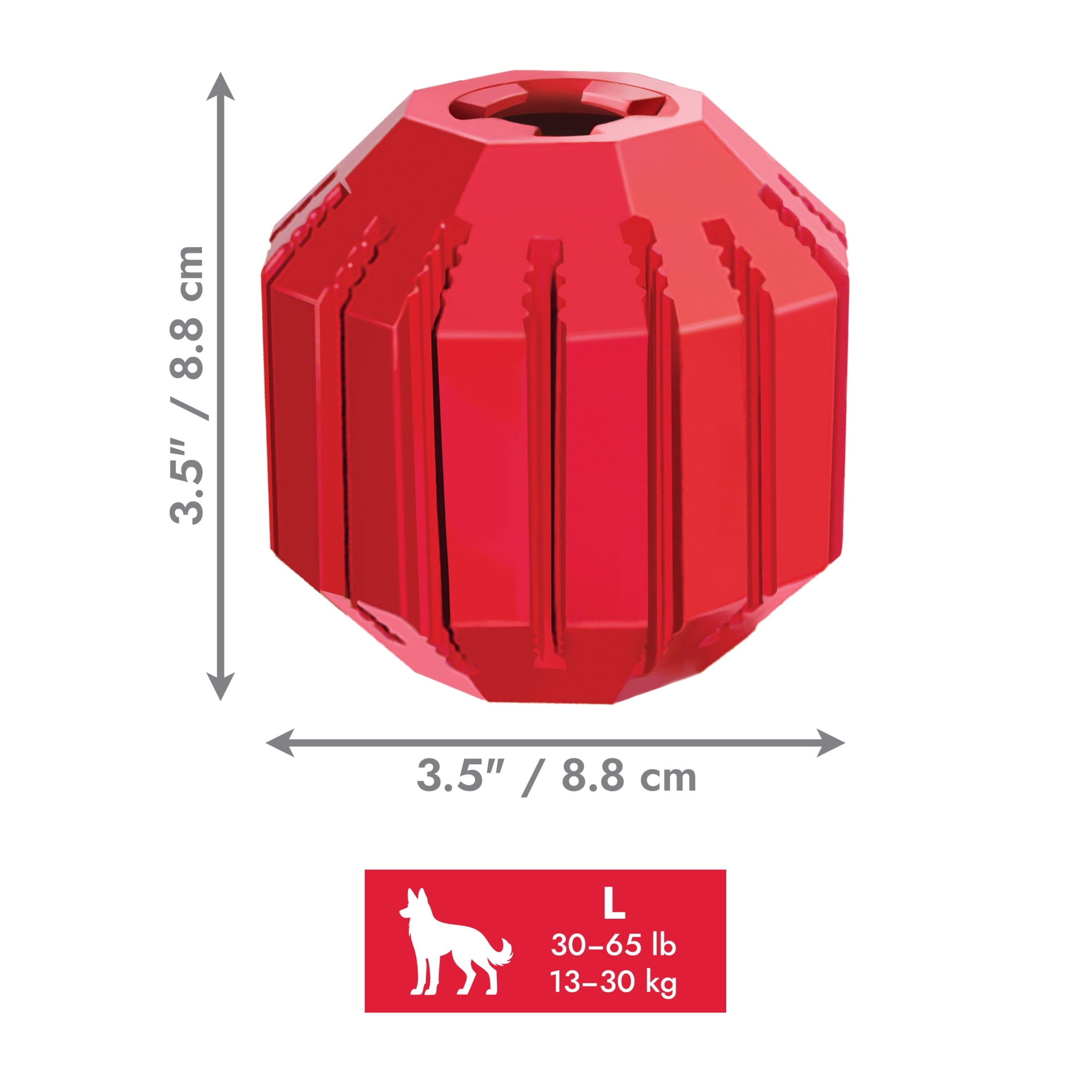 KONG® Stuff-a-Ball Classic Natural Rubber Dog Toy - for Treat Dispensing Fun, Large