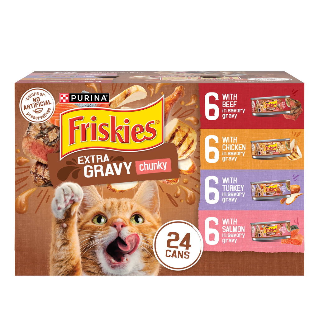 Purina Friskies Extra Chunky Gravy Variety Pack - Wet Cat Food, 5.5 oz Cans - 2-Pack