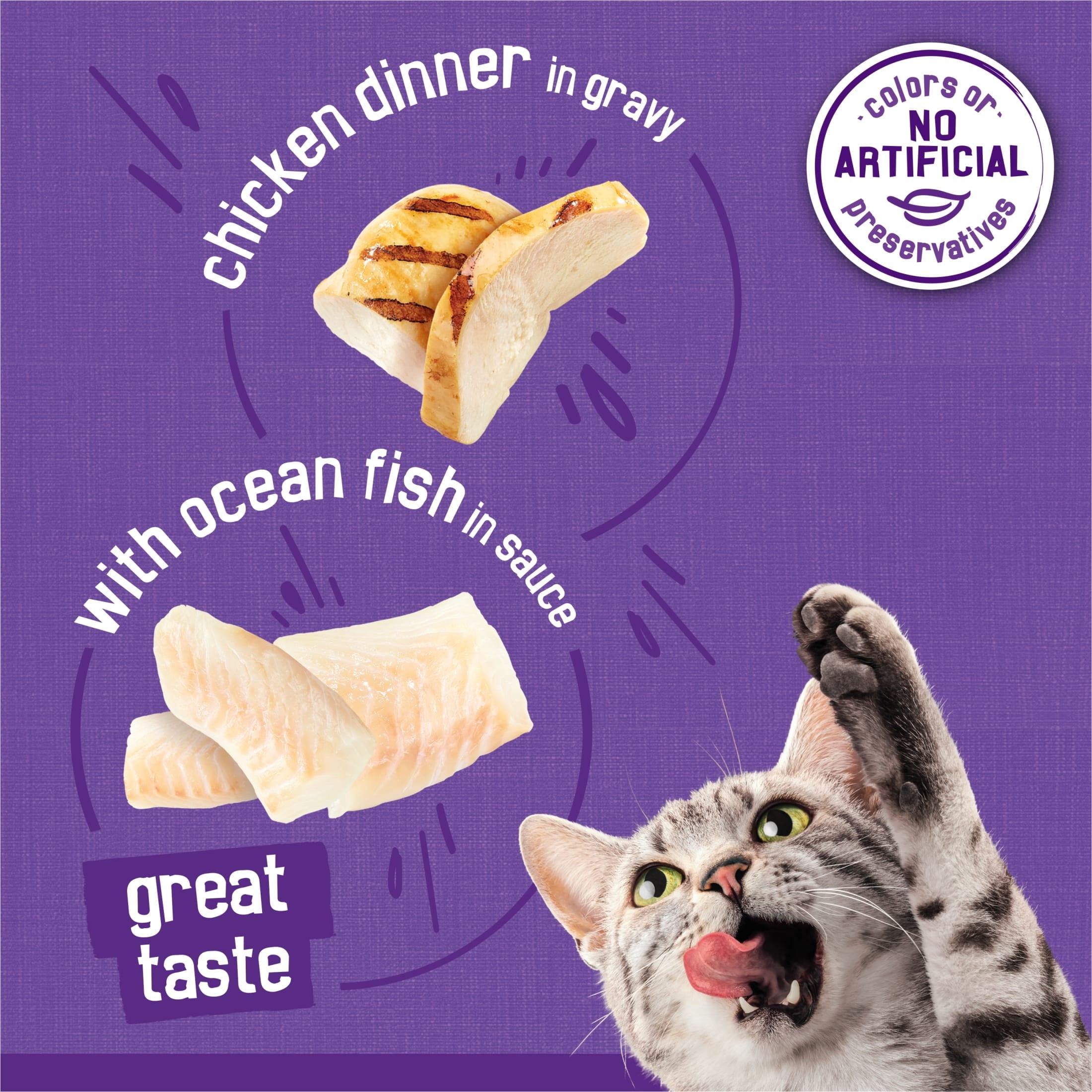 Purina Friskies Meaty Bits Ocean Fish & Chicken Dinner Flavor Chunks Wet Cat Food Variety Pack - 13.5 oz Cans (12 Pack)