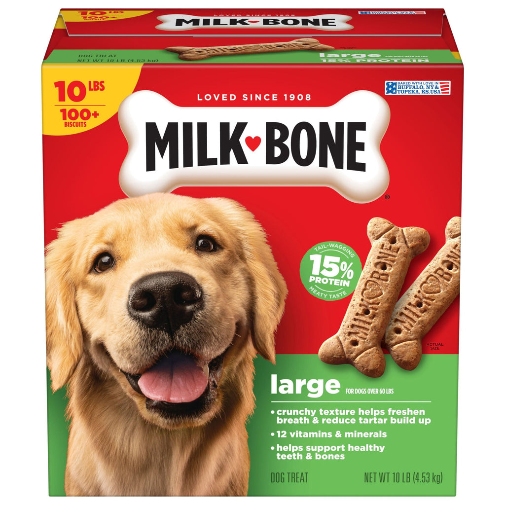 Milk Bone Crunchy Large Dog Treats - 10 Lb. Box, Original Beef Flavor