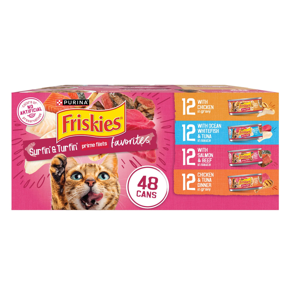 Purina Friskies Surfin' and Turfin' Variety Pack - Wet Cat Food, 5.5 oz Cans - 2-Pack