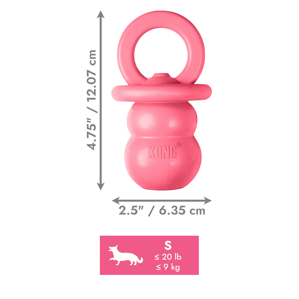 KONG® Puppy Binkie Stuffable Dog Toy - Pink, Small for Beginner Chewers