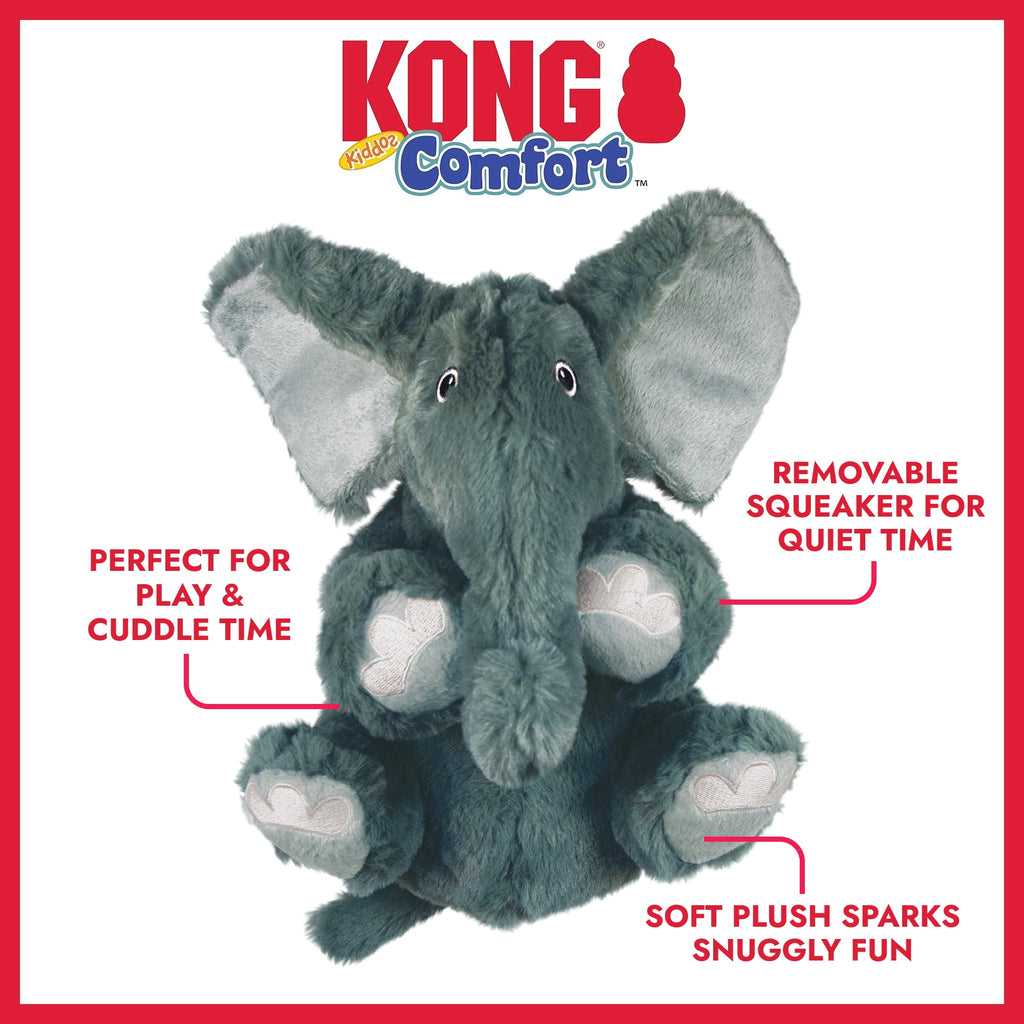 KONG® Comfort Kiddos Dog Toy - Removable Squeaker, Elephant, Extra Small
