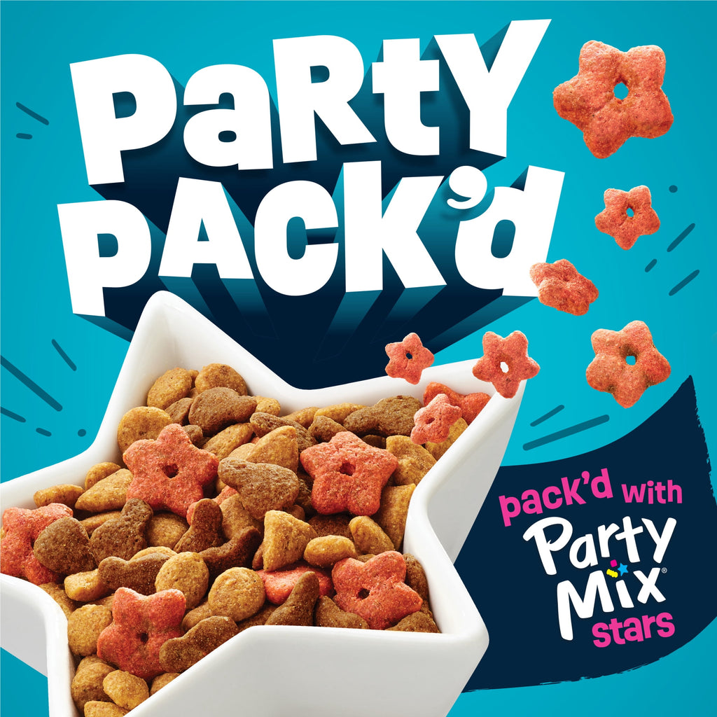 Purina Friskies Party Pack’d with Flavors of Chicken - Liver and Turkey Crunchy Dry Cat Food, 3 lb.