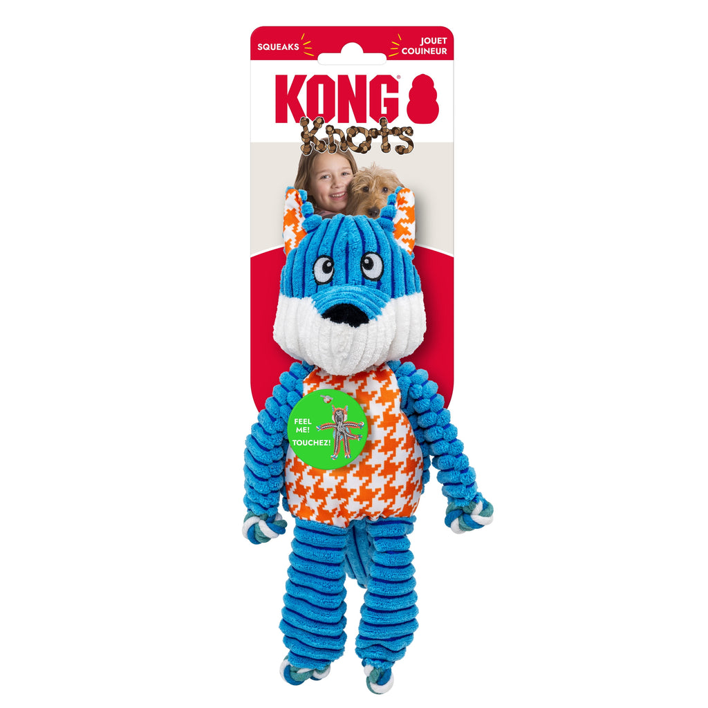 KONG® Floppy Knots Squeaker Dog Toy - Fox, Medium/Large