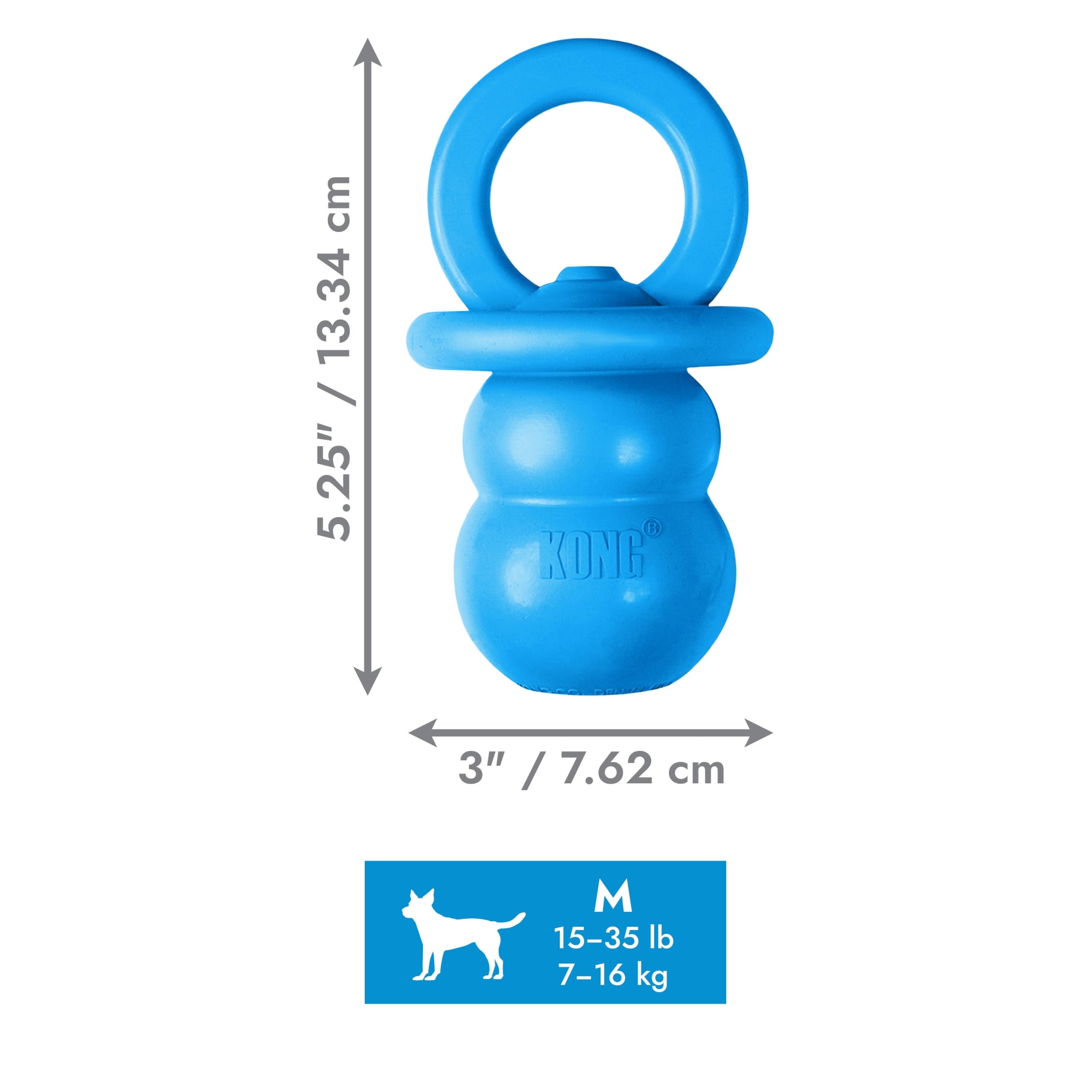 KONGÂ® Puppy Binkie Stuffable Dog Toy - Blue, Medium for Beginner Chewers