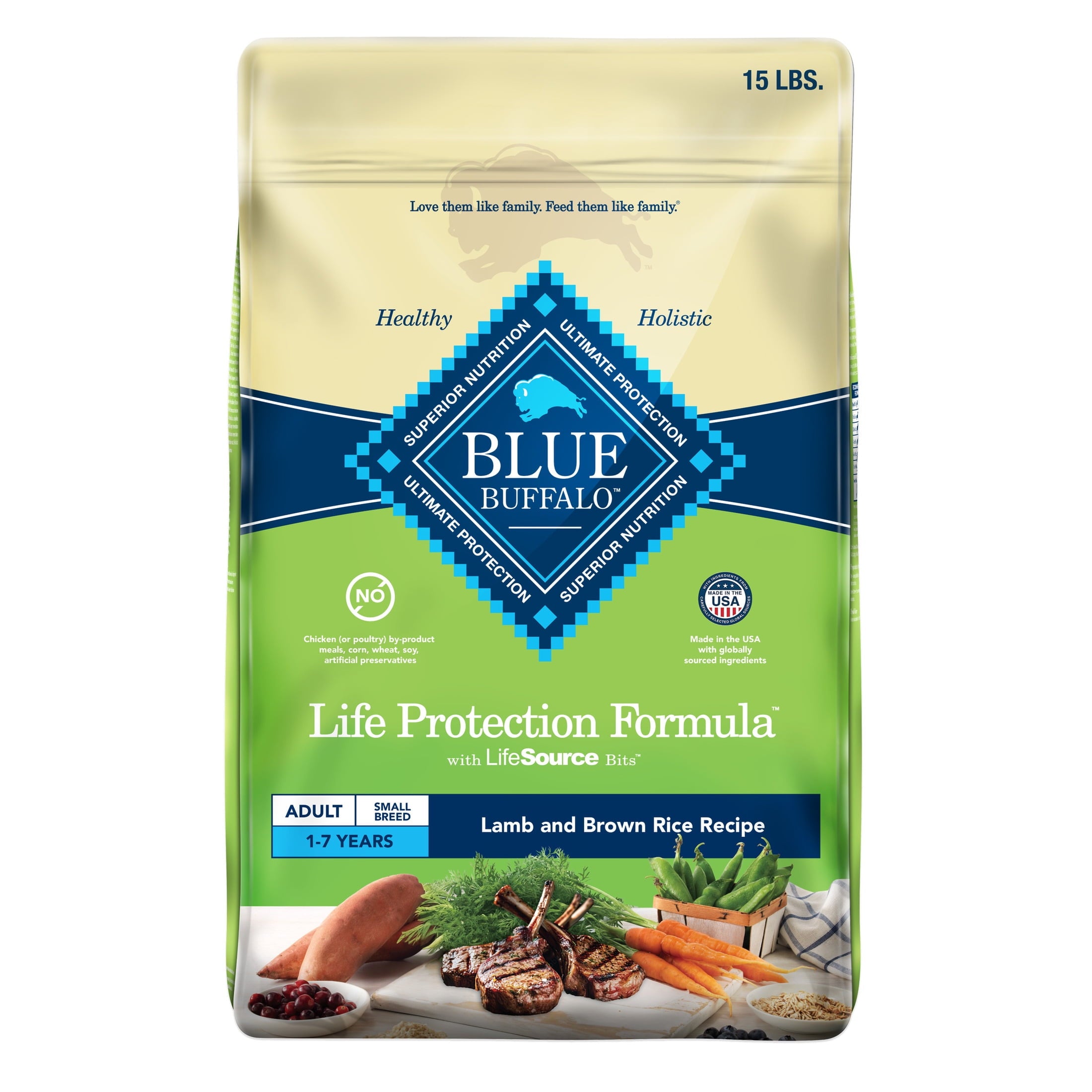 Blue Buffalo Life Protection Formula Small Breed Dry Dog Food - Lamb & Brown Rice, 15 lbs.
