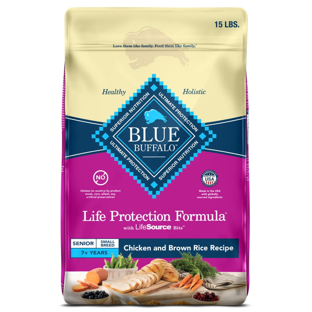 Blue Buffalo Life Protection Formula Small Breed Senior Dry Dog Food - Chicken & Rice, 15lb