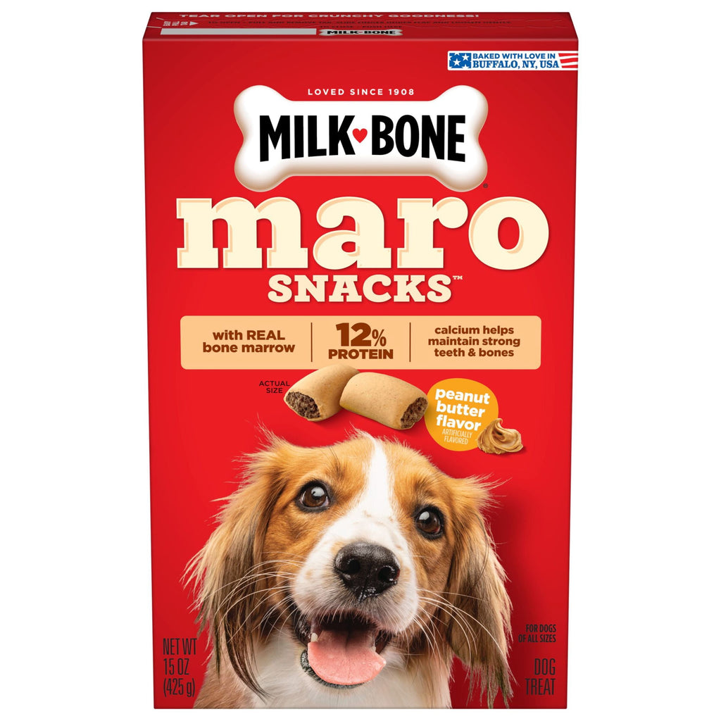 Milk Bone MaroSnacks Peanut Butter Flavor Dog Treats With Bone Marrow - 15 oz