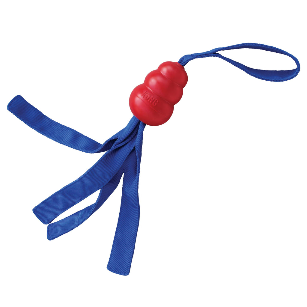 KONG® Tails - Natural Classic Rubber with Squeaker Looped Handle Dog Toy, Large