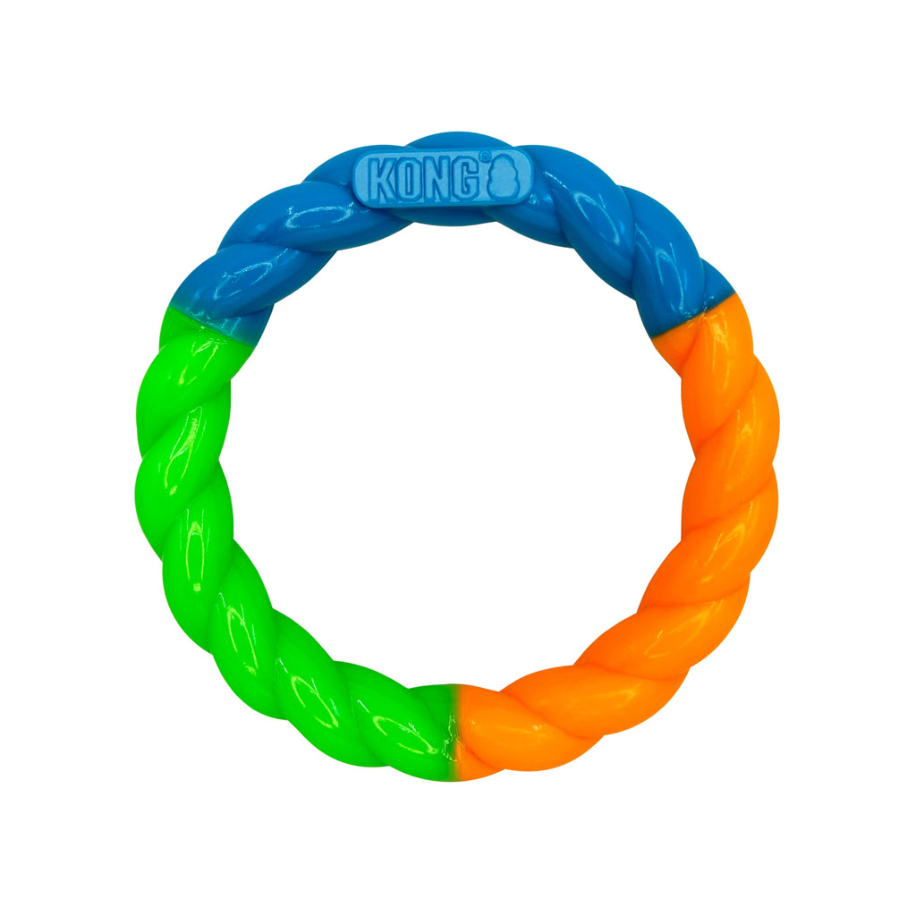 KONG® Twistz High Viz Durable Dog Toy - Glows in the Dark and Floats in Water, Small for Dogs up to 20lbs