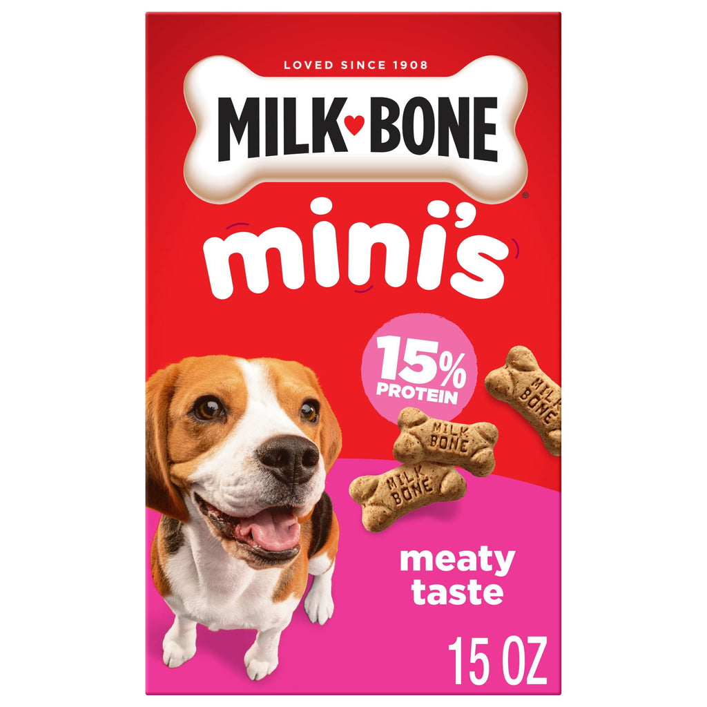 Milk Bone Mini’s Crunchy Mini Dog Treats - 15 oz Box, Original Beef Flavor