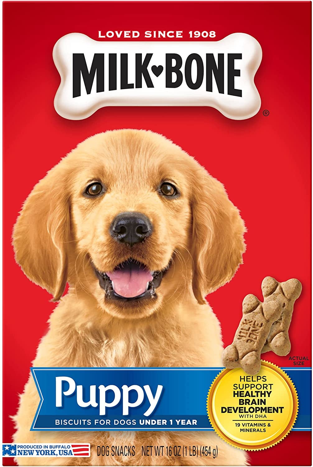 Milk Bone Puppy Original Biscuits - Dog Treats for Puppies, 16 oz Box - 6-Pack
