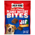 Milk Bone Peanut Buttery Bites - Soft Dog Treats With Jif Peanut Butter, 24 oz Bag
