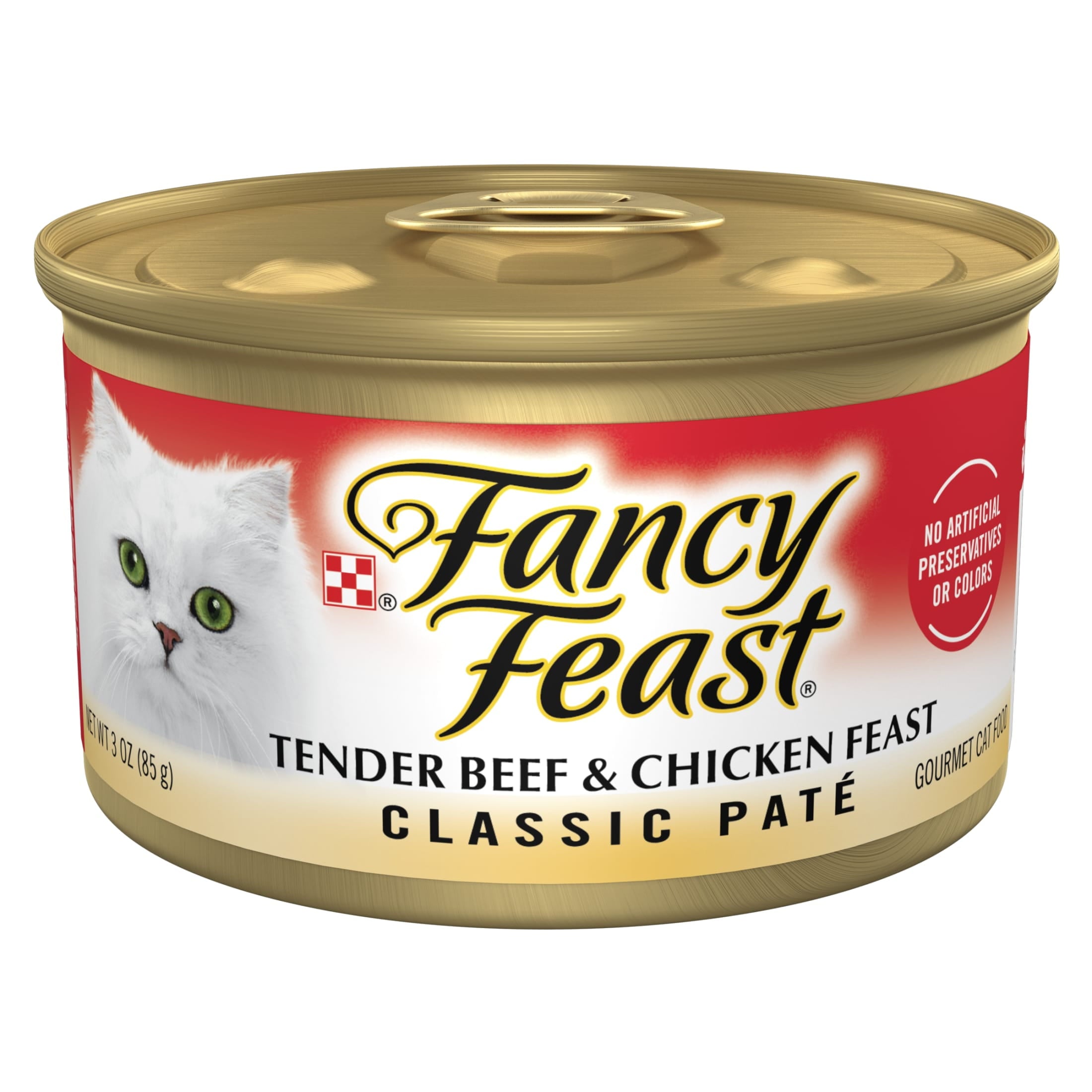 Purina Fancy Feast Tender Beef and Chicken Feast Classic Grain Free Wet Cat Food Pate - 3 oz.