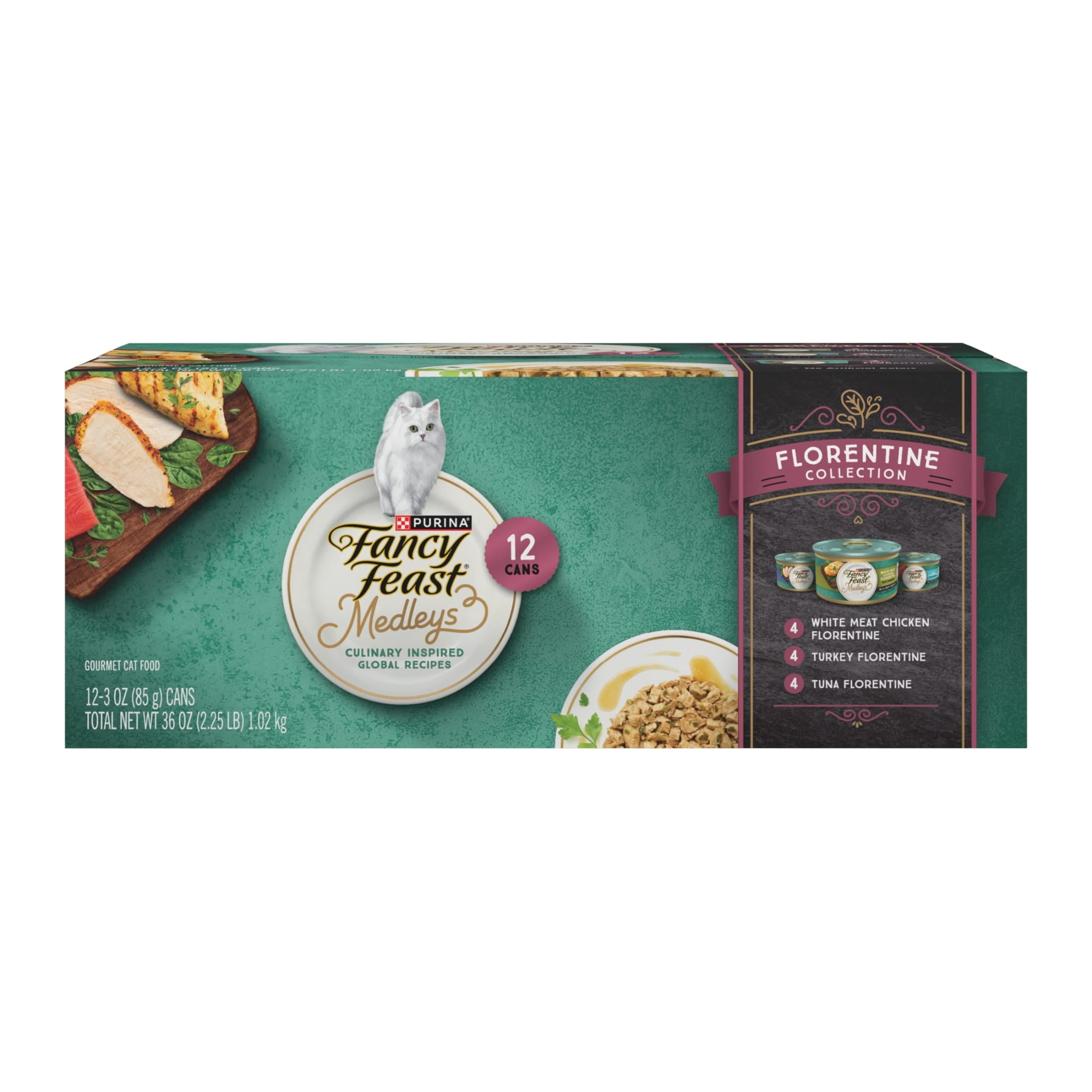 Purina Fancy Feast Medleys Food - Wet Cat Food, Florentine Collection, 3 oz Cans