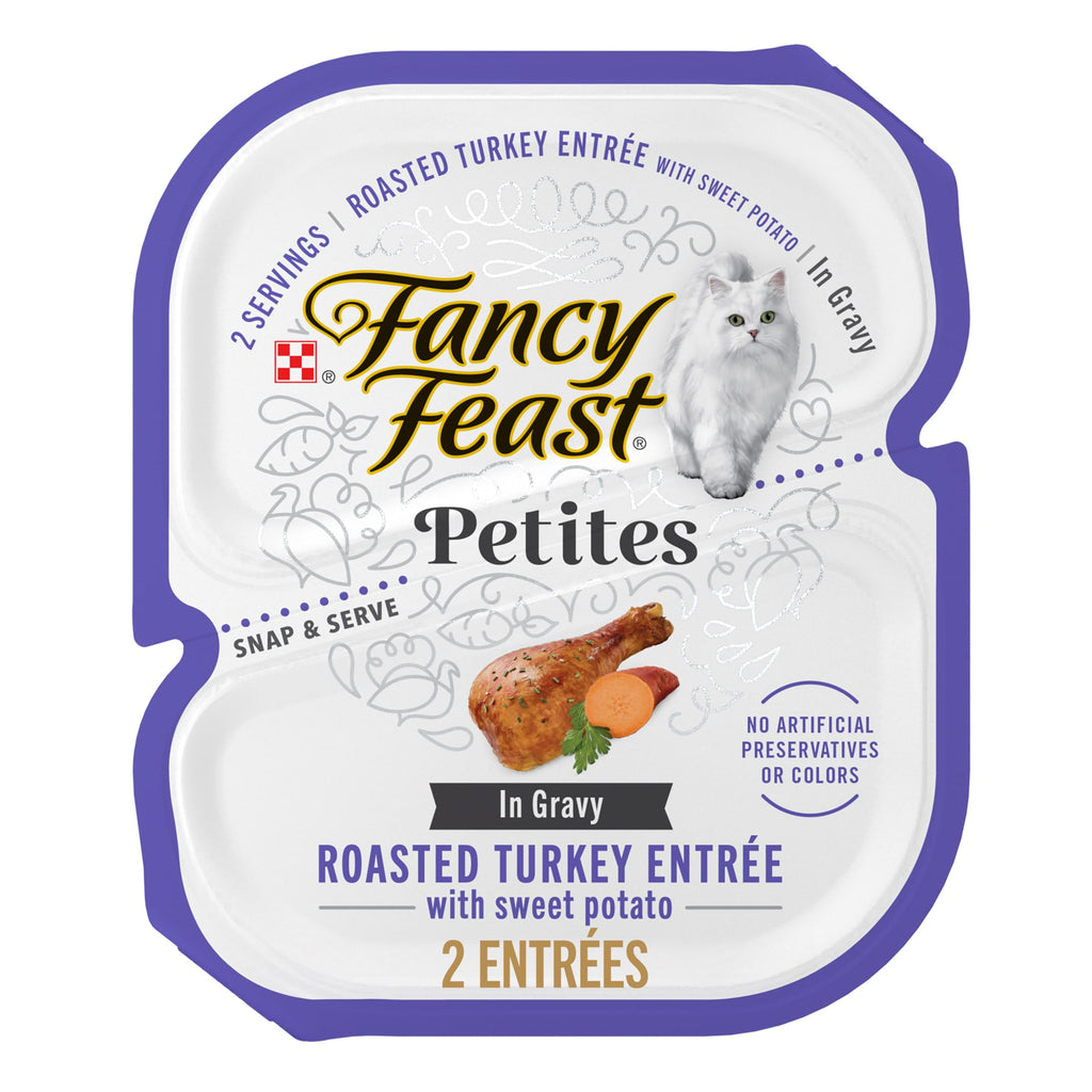 Purina Fancy Feast Petites With Roasted Turkey Entrée with Sweet Potato in Gravy Gourmet Wet Cat Food Pate