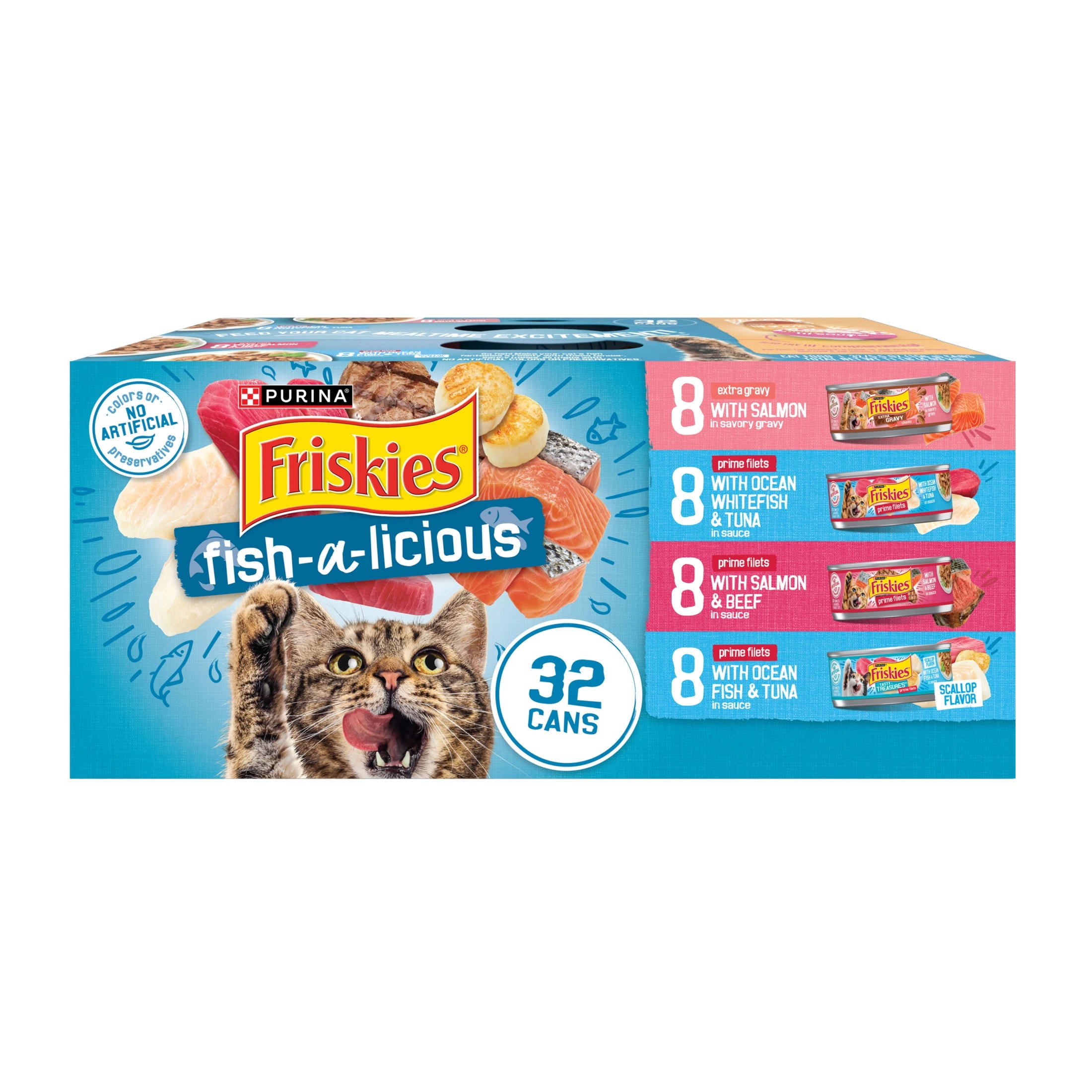 Purina Friskies Fish-A-Licious Variety Pack - Wet Cat Food, 5.5 oz Cans