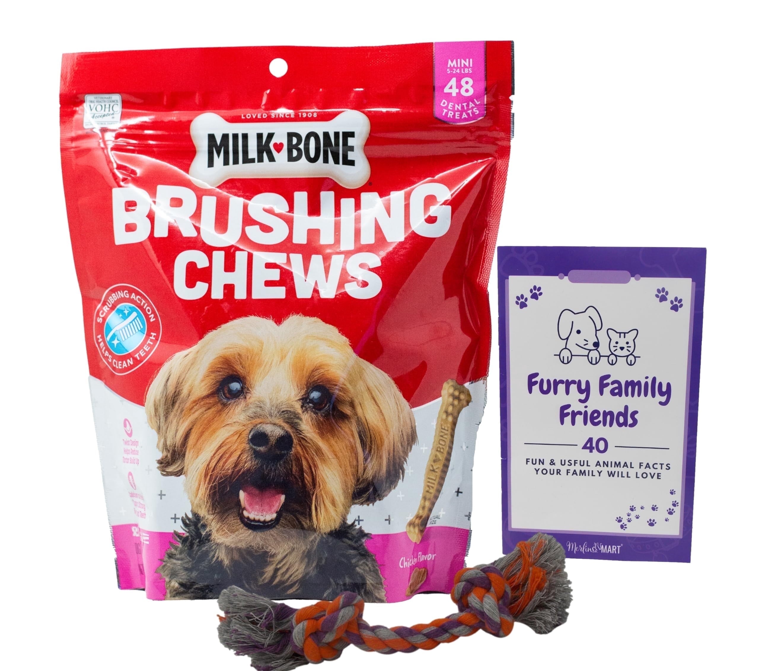 Milk-Bone Brushing Chews - Dental Dog Treats - Small Breed (48 Count) MerlinsMart Zine - Rope Toy