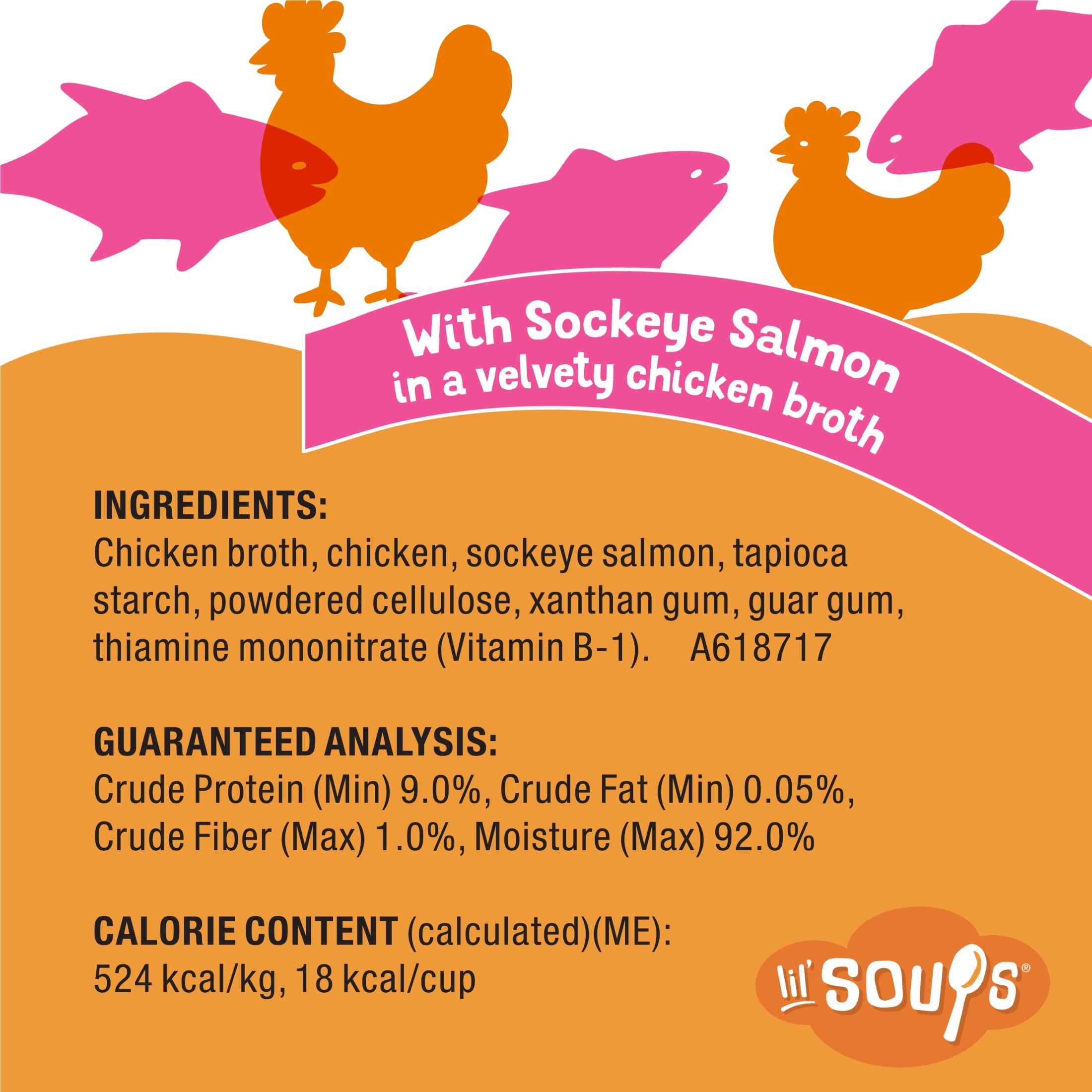 Purina Friskies Grain Free Lickable Cat Food Toppers Lil’ Soups With Sockeye Salmon in Chicken Broth - 1.2 oz Cups