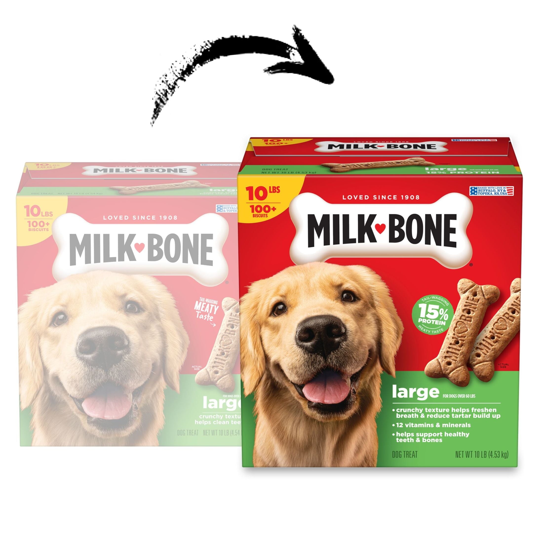 Milk Bone Crunchy Large Dog Treats - 10 Lb. Box, Original Beef Flavor