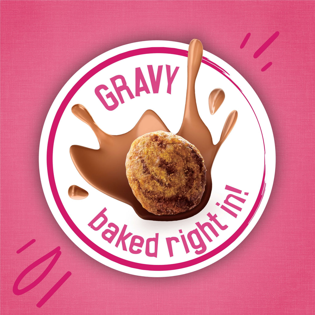 Purina Friskies Gravy Swirlers Dry Cat Food Flavors of Chicken - Salmon and Gravy, 3.15 lb Bag